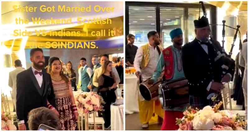 ‘Collab of the century’: TikTok video of Indian and Scottish fusion wedding goes viral