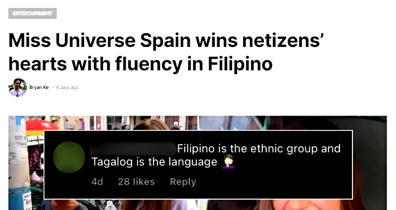 Fact check: ‘Filipino’ refers to both an identity and the national language of the Philippines