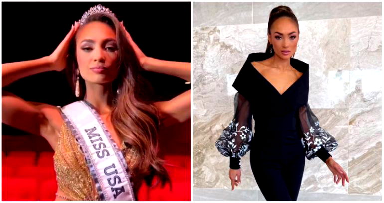 R’Bonney Gabriel, the first Filipino American Miss Texas USA, is crowned winner of Miss USA
