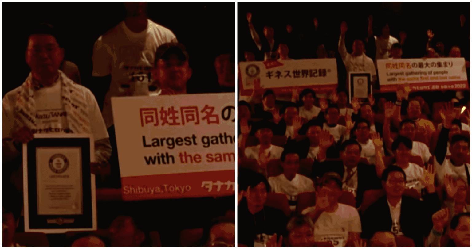 178 Hirokazu Tanakas break world record for largest group with same name