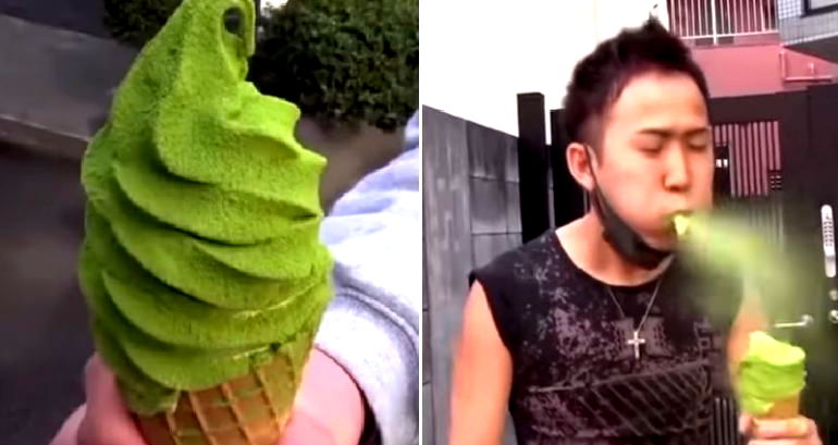 Matcha ice cream proves too much to handle in hilarious viral video