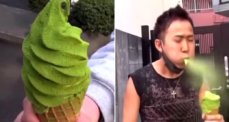 Matcha ice cream proves too much to handle in hilarious viral video