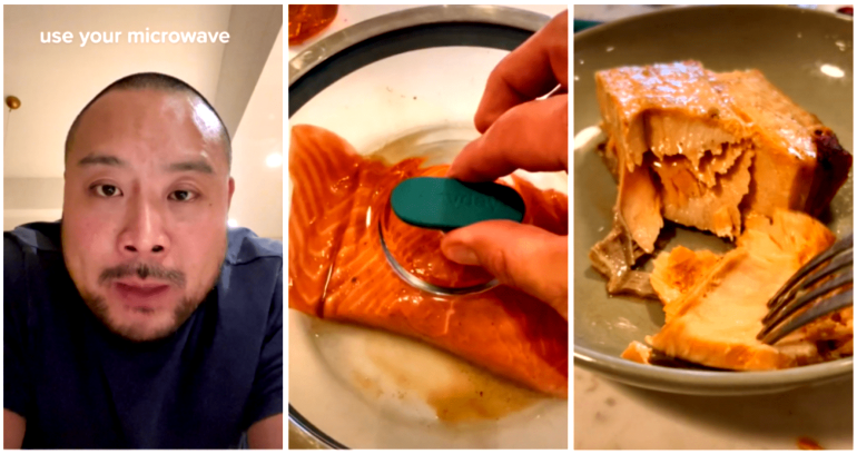 Momofuku’s David Chang cooks mouthwatering salmon… with a microwave