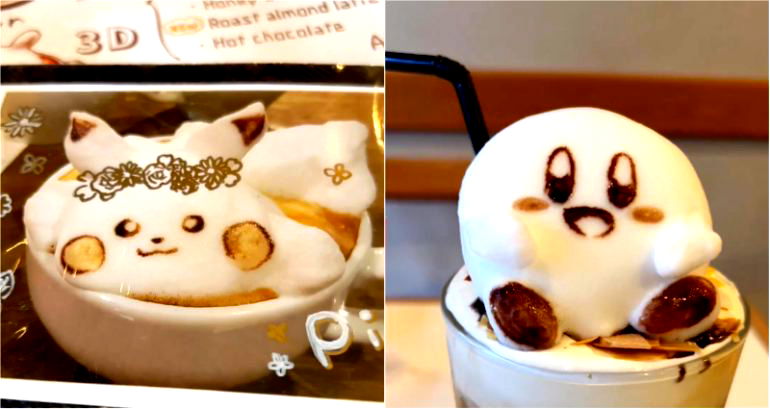 Tokyo latte artist creates foam art of Pikachu, Kirby and more