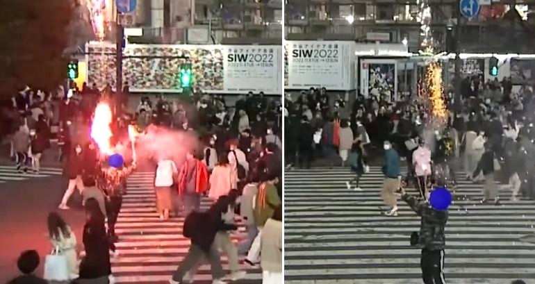 Japanese man sets off fireworks at Tokyo’s Shibuya Scramble Crossing