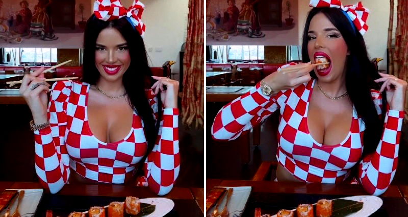 Former Miss Croatia teases Japanese fans with sushi video after win at World Cup