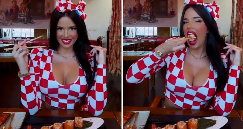 Former Miss Croatia teases Japanese fans with sushi video after win at World Cup