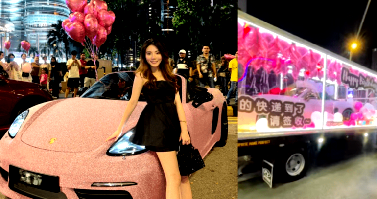 Malaysian man gifts girlfriend with $160K bejeweled pink Porsche for her birthday