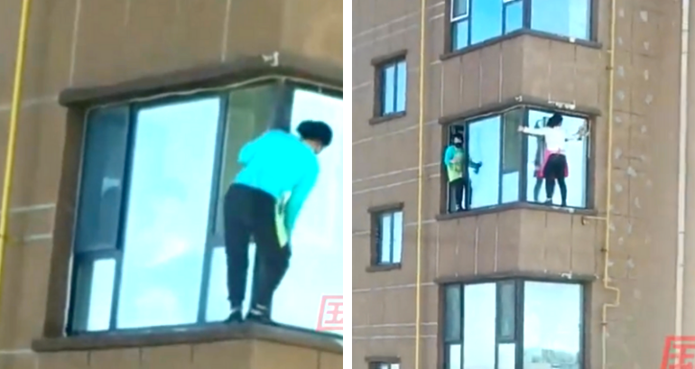 Women cleaning skyscraper windows without harnesses shocks Chinese netizens