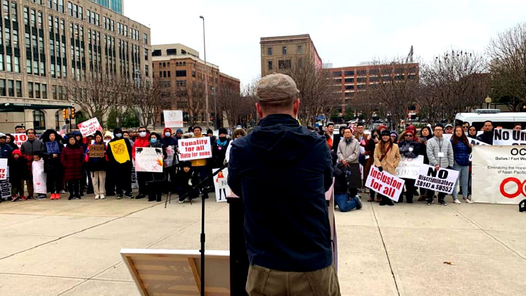 Hundreds of Chinese Americans protest in Dallas against ‘discriminatory’ Texas Senate bills