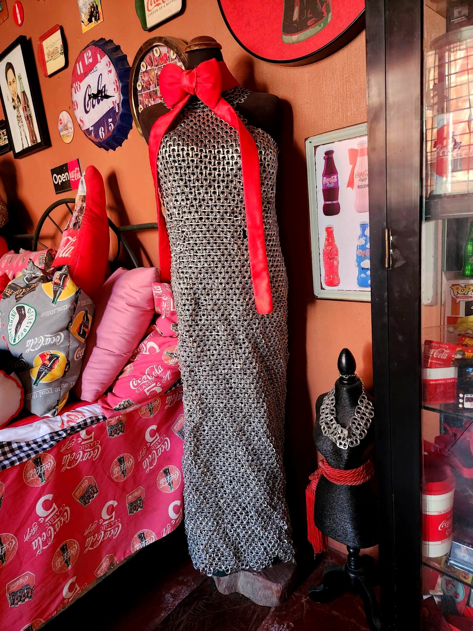 Gown made with soda can pull tabs