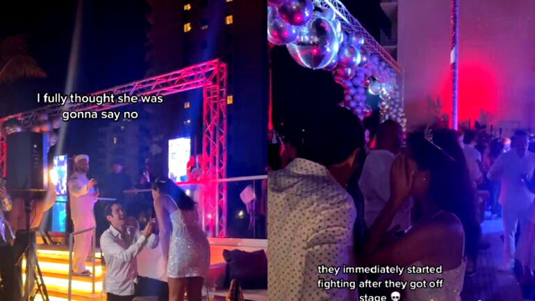 ‘So awkward!’: Public NYE proposal in Hawaii turns cringe after couple starts fighting