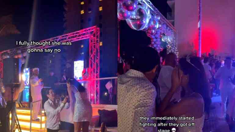 ‘So awkward!’: Public NYE proposal in Hawaii turns cringe after couple starts fighting
