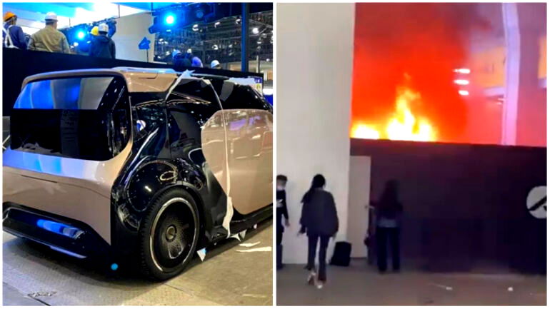 Chinese electric vehicle catches fire during Guangzhou Auto Show