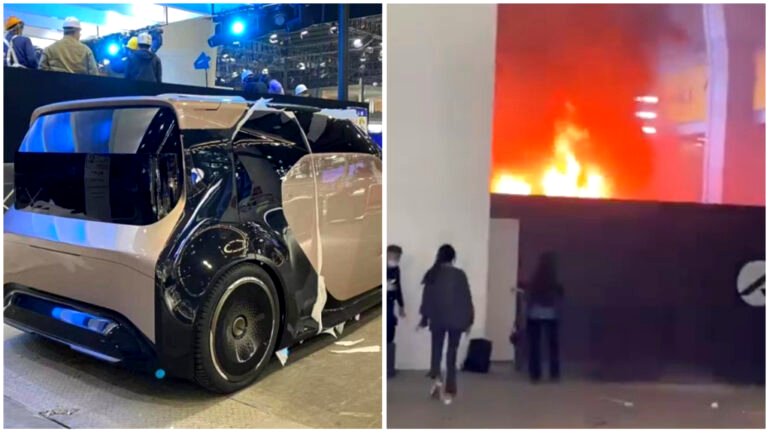Chinese electric vehicle catches fire during Guangzhou Auto Show