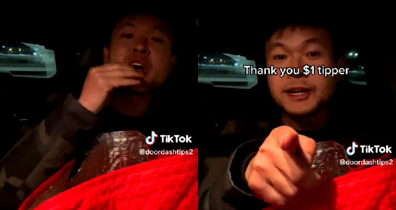 DoorDash driver eats a customer’s order on TikTok after getting a $1 tip