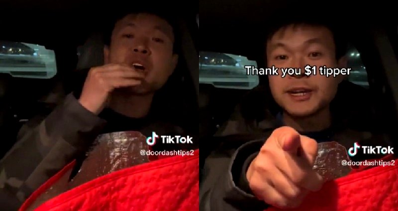 DoorDash driver eats a customer's order on TikTok after getting a
