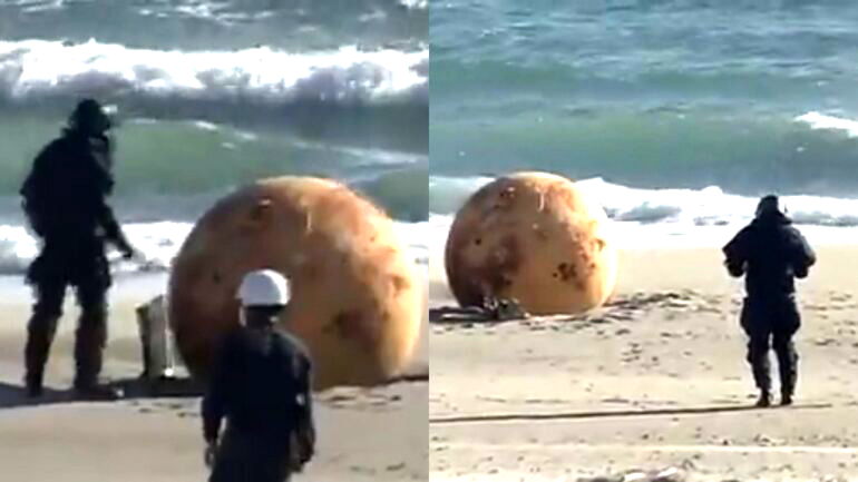 Godzilla egg? Large, mysterious metal sphere beached in Japan fuels wild speculation