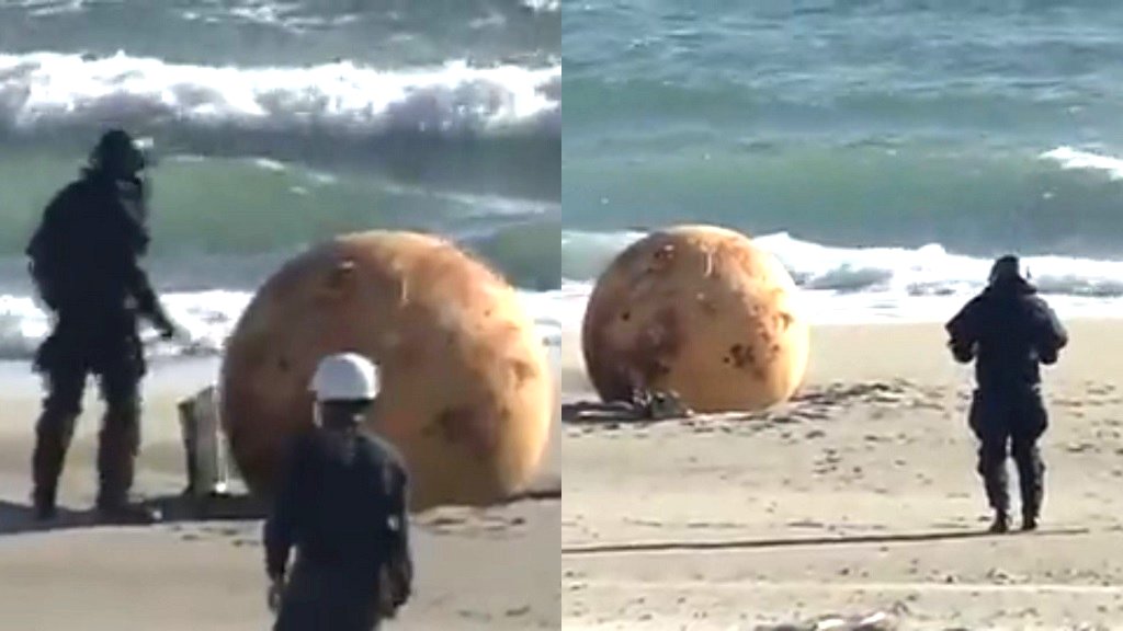 Godzilla egg? Large, mysterious metal sphere beached in Japan fuels wild speculation