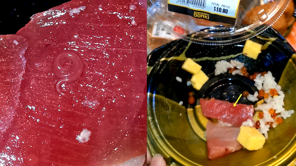 Woman finds ‘wriggling’ parasitic worm in sashimi bowl from Don Don Donki