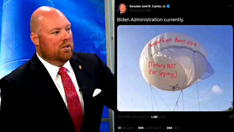 Mississippi lawmaker sparks outrage for racist meme on suspected Chinese spy balloon