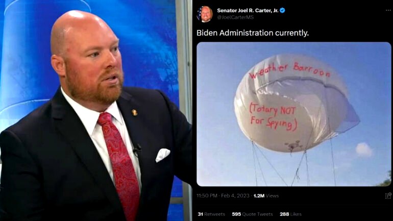 Mississippi lawmaker sparks outrage for racist meme on suspected Chinese spy balloon