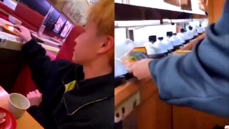 ‘Sushi terrorists’ tamper with other diners’ conveyor belt sushi in viral video trend