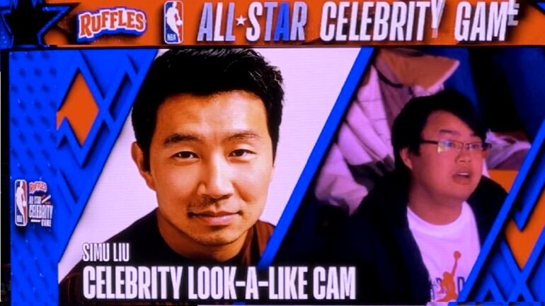 Simu Liu calls out celebrity look-alike segment at NBA All-Star Game