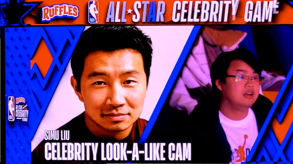 Simu Liu calls out celebrity look-alike segment at NBA All-Star Game