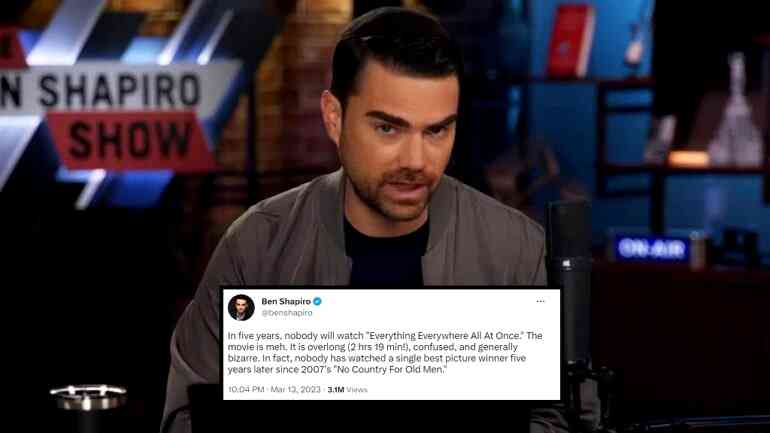 Ben Shapiro mocked after he trashes ‘Everything Everywhere All at Once’ on Twitter