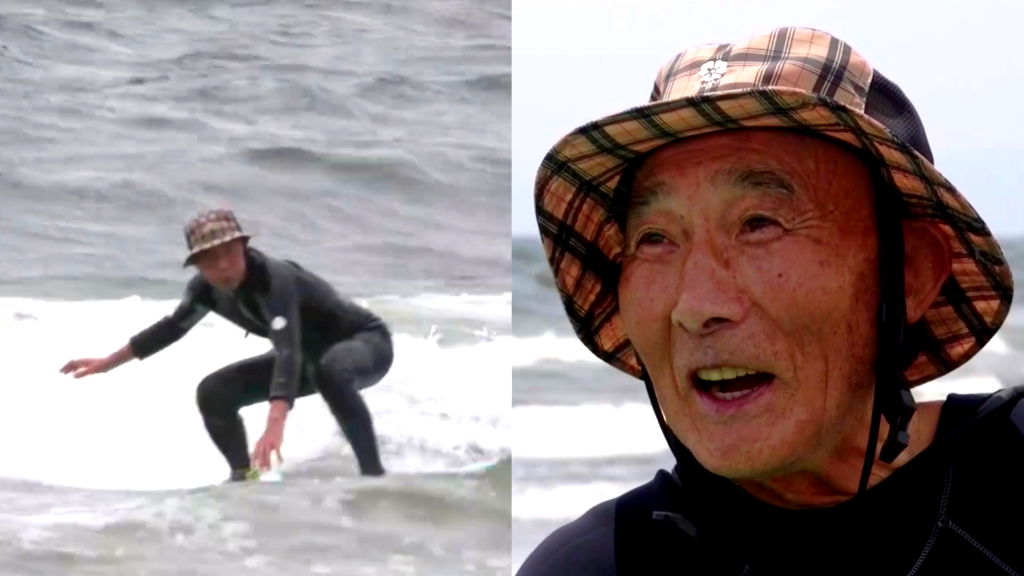 89-year-old Japanese man recognized as world’s oldest male surfer hopes to surf until he’s 100