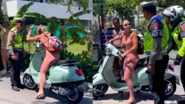 Australian woman filmed yelling at Bali police over traffic infraction draws Indonesians’ ire