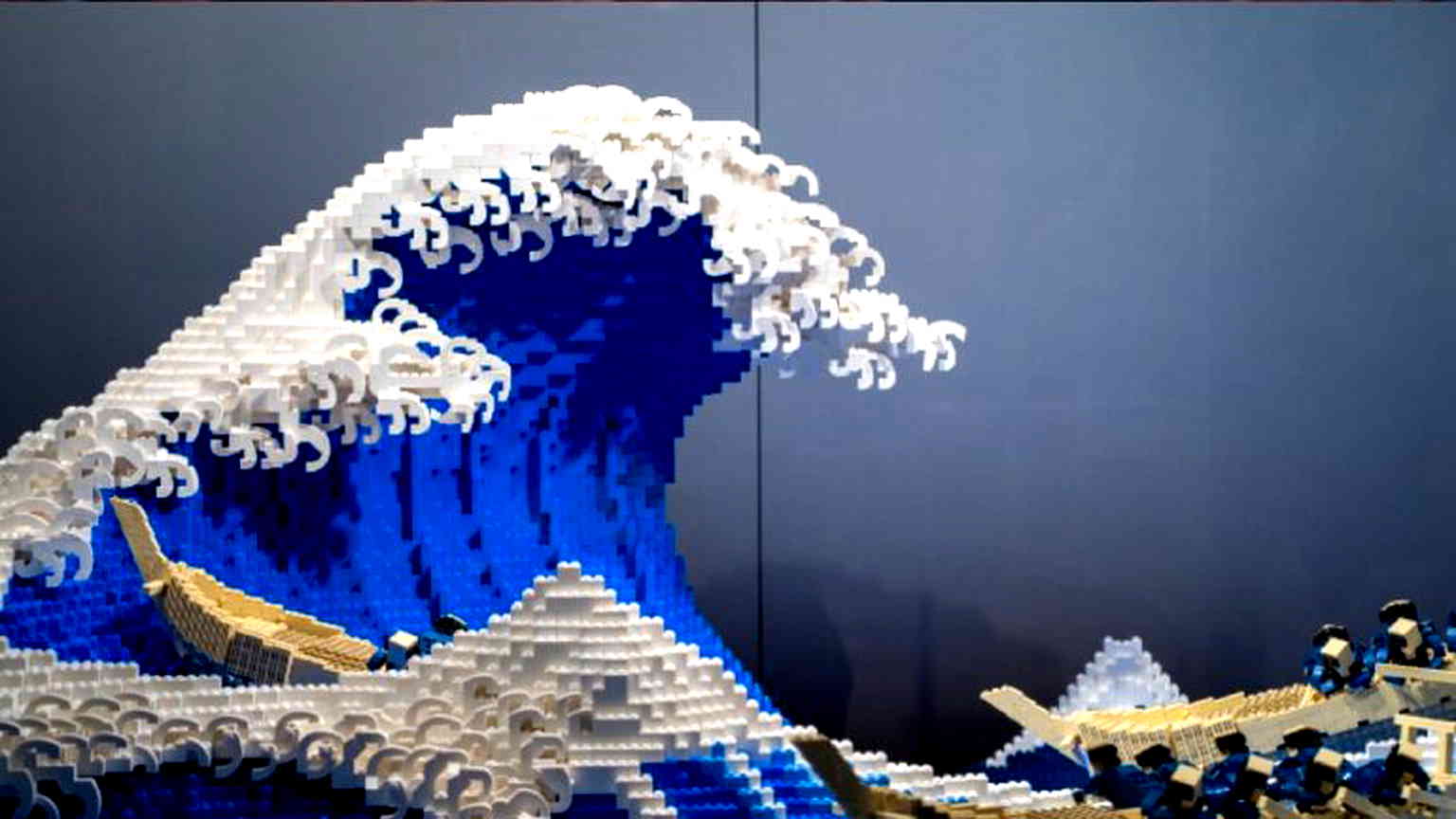 Japanese pro Lego builder creates 50,000-piece replica of Hokusai’s ‘The Great Wave’