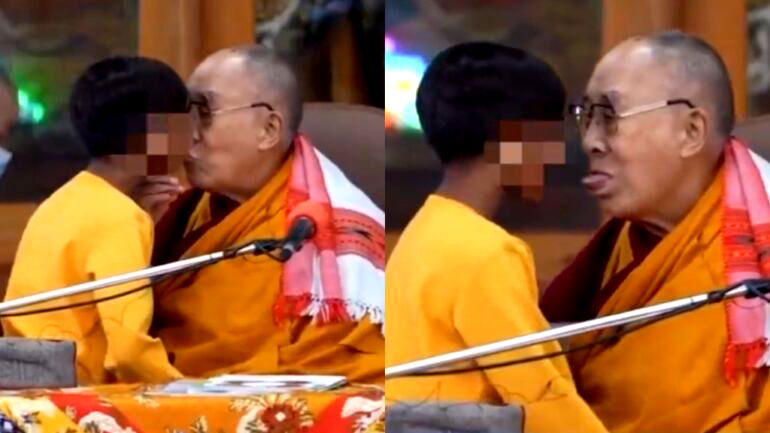 Dalai Lama apologizes after video shows him kissing boy, asking him to ‘suck my tongue’