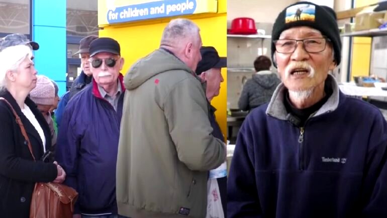 Hundreds of locals in war-torn Ukraine city eat free daily thanks to elderly Japanese man’s cafe
