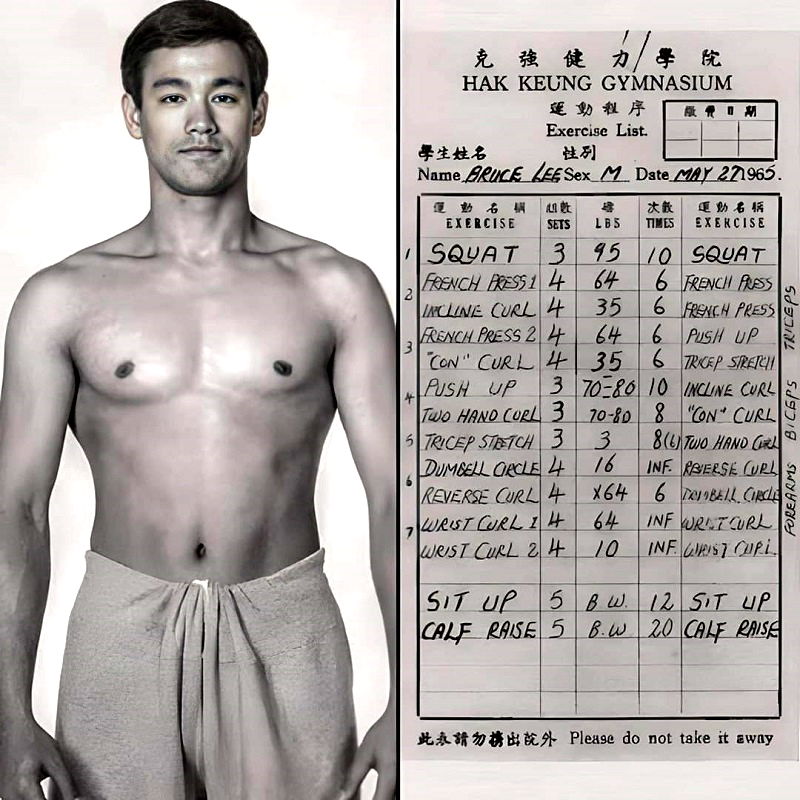 Bruce Lee gym card