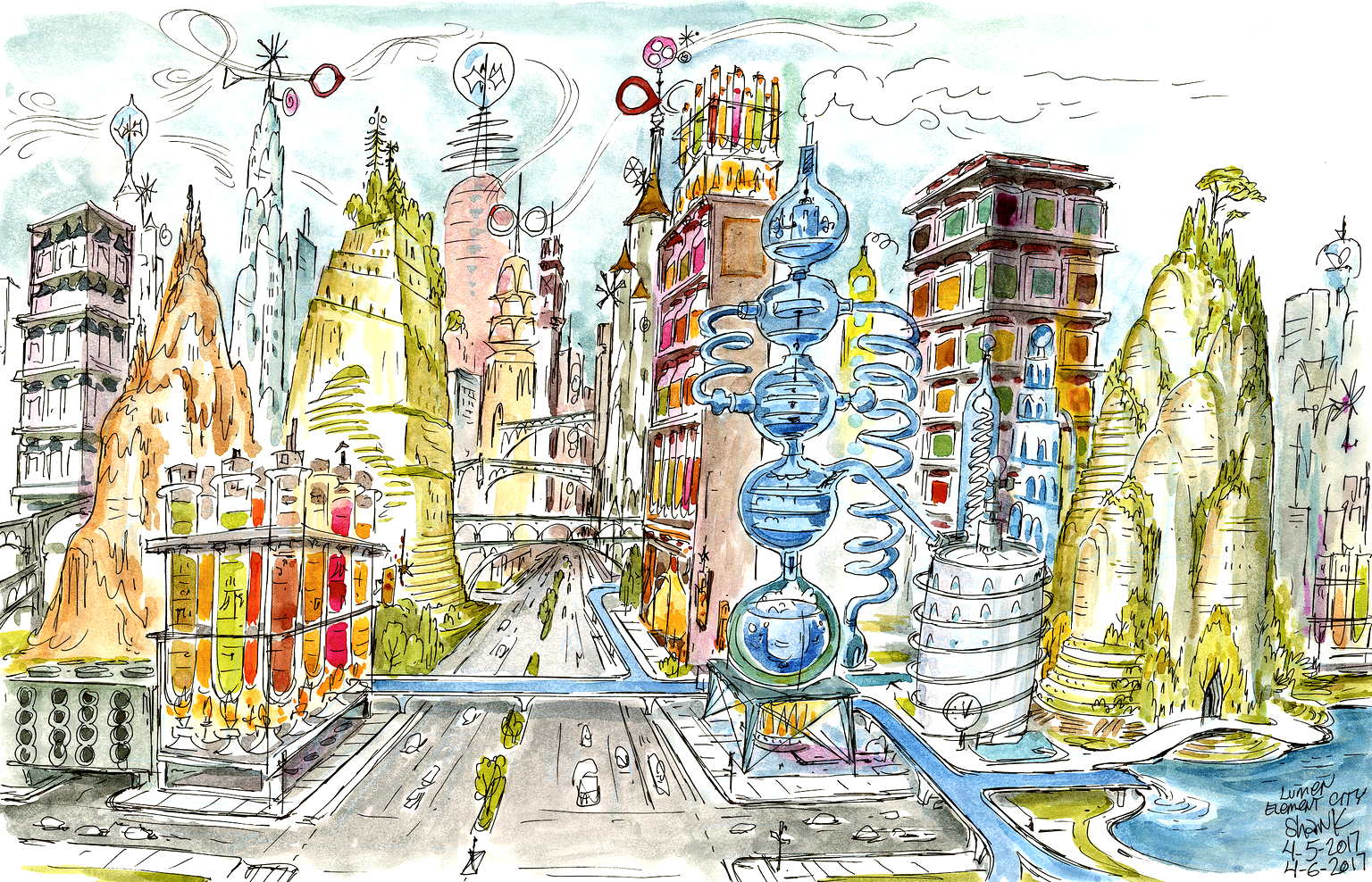 Elemental City Sketch