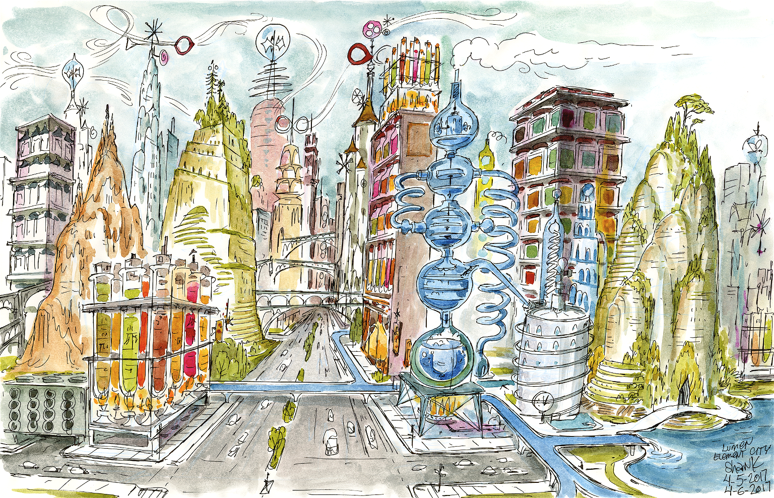 Elemental City Sketch