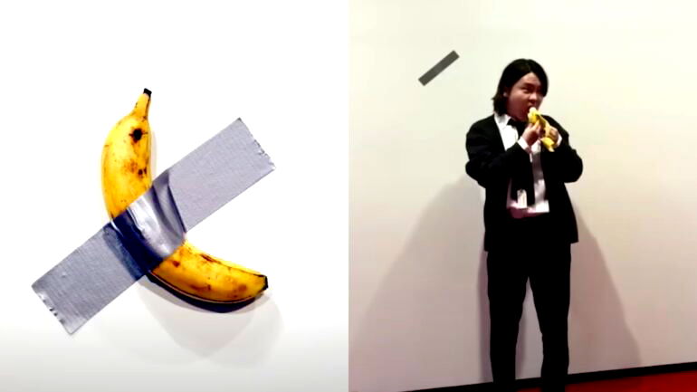 ‘Hungry’ S. Korean student eats $120,000 banana artwork