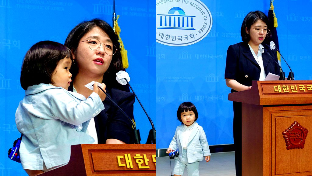 S. Korean MP brings her toddler on stage for press conference about ‘no kids zones’