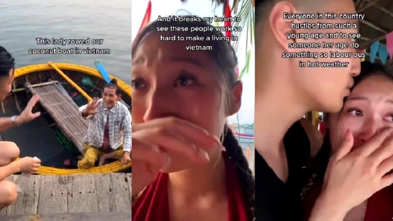 TikToker accused of posting ‘poverty porn’ over tearful video about Vietnamese boat woman