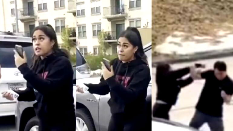 ‘Are you from America?’: Viral video shows woman attacking group of Asians following LA car collision