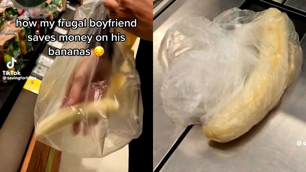 TikTok video of ‘frugal’ man peeling banana before buying sparks discussion