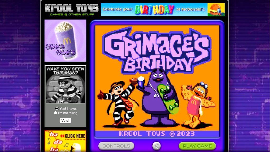McDonald’s launches retro Game Boy Color game for Grimace’s Birthday
