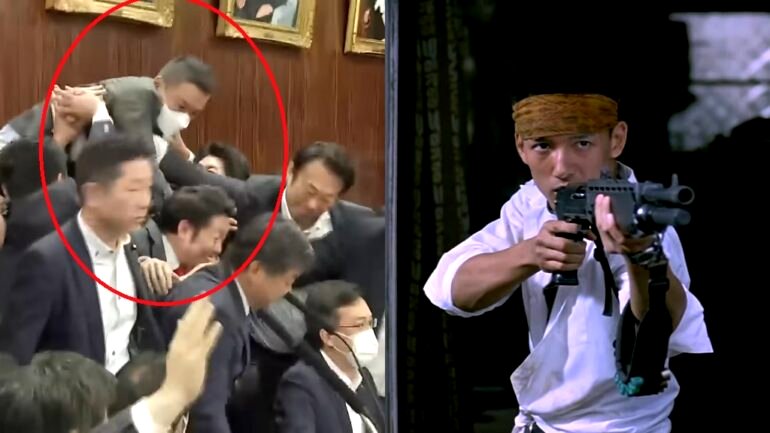Watch: Chaos breaks out in Japanese parliament before controversial immigration bill passes