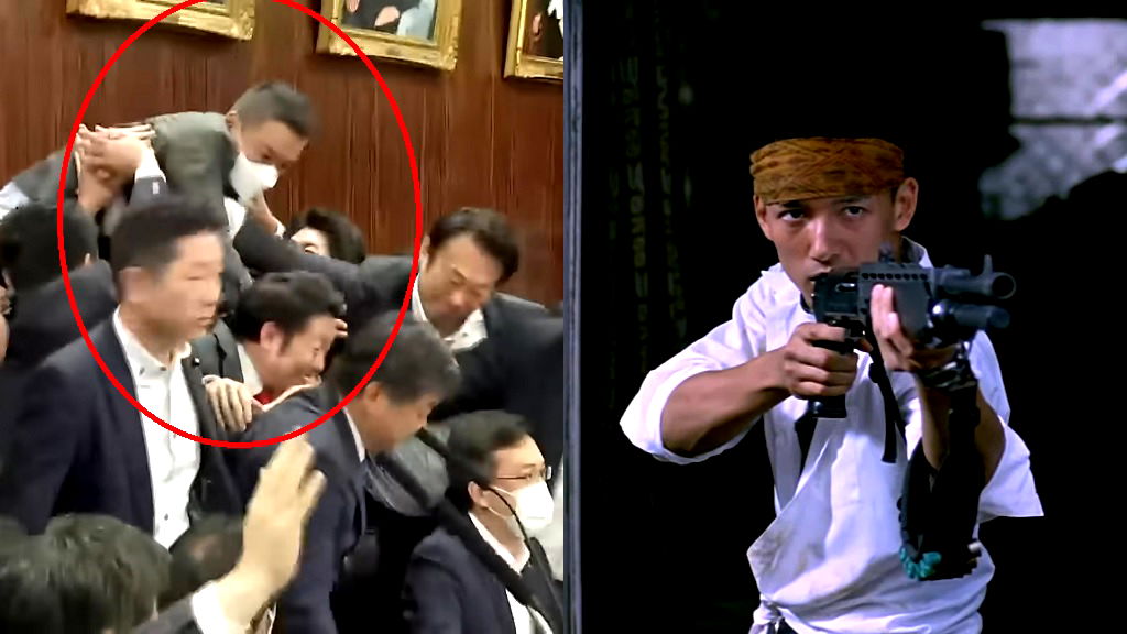 Watch: Chaos breaks out in Japanese parliament before controversial immigration bill passes