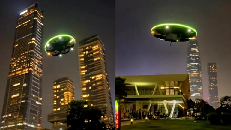 Watch: World’s first manned flying saucer stuns onlookers in China