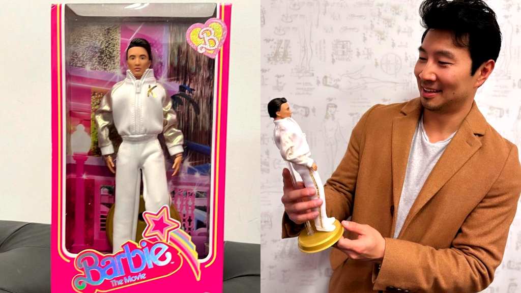‘Barbie’ star Simu Liu shows off his official Ken doll