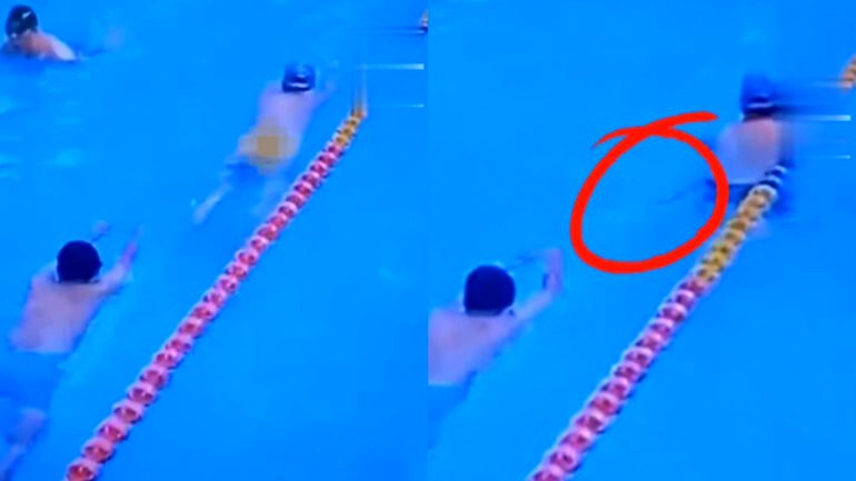 Chinese internet panics as clueless man swims toward poop ejected by another man in pool