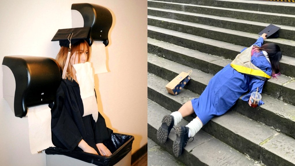 Chinese students post unflattering graduation photos to reflect reality of China’s job market